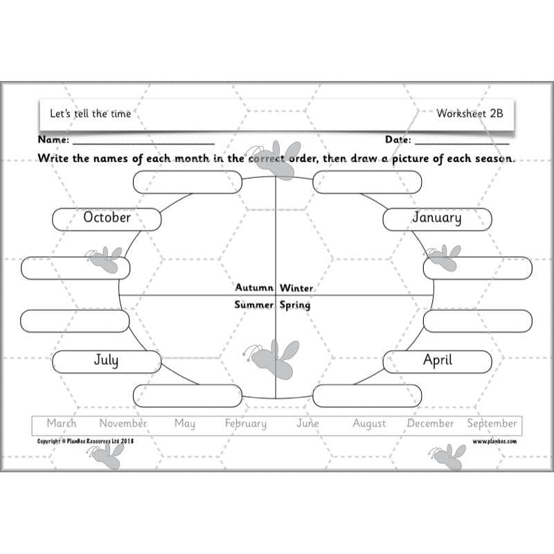 PlanBee Let's tell the time - KS1 Year 1 complete planning