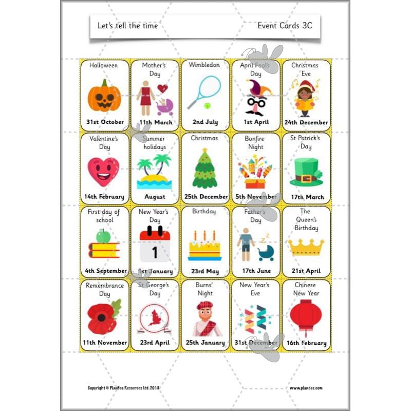 PlanBee Let's tell the time - KS1 Year 1 complete planning