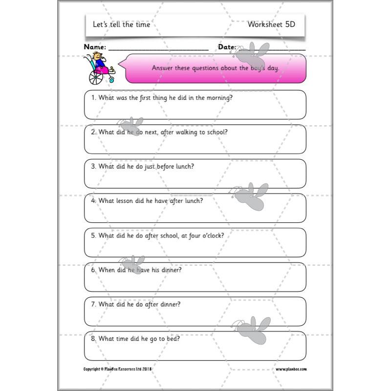 PlanBee Let's tell the time - KS1 Year 1 complete planning