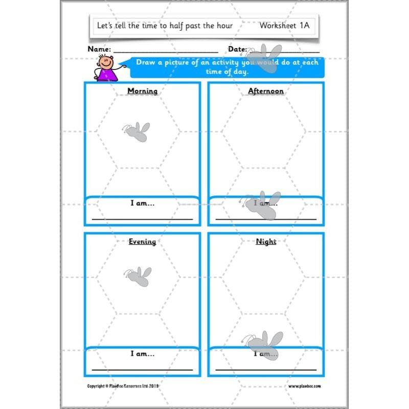 PlanBee Let’s tell the time to half past the hour | Year 1 Maths | Measurement