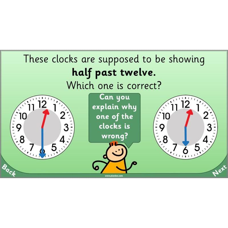 PlanBee Let’s tell the time to half past the hour | Year 1 Maths | Measurement