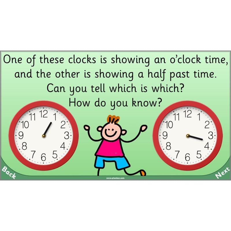 PlanBee Let’s tell the time to half past the hour | Year 1 Maths | Measurement