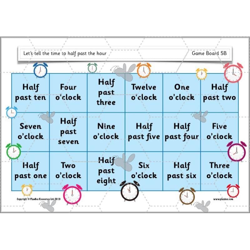 PlanBee Let’s tell the time to half past the hour | Year 1 Maths | Measurement