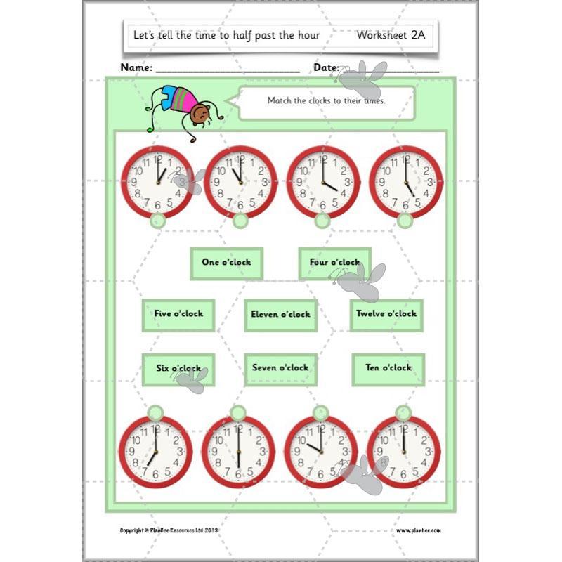 PlanBee Let’s tell the time to half past the hour | Year 1 Maths | Measurement