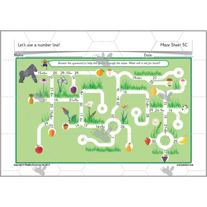 PlanBee Let’s use a number line - KS1 Year 1 complete lesson pack