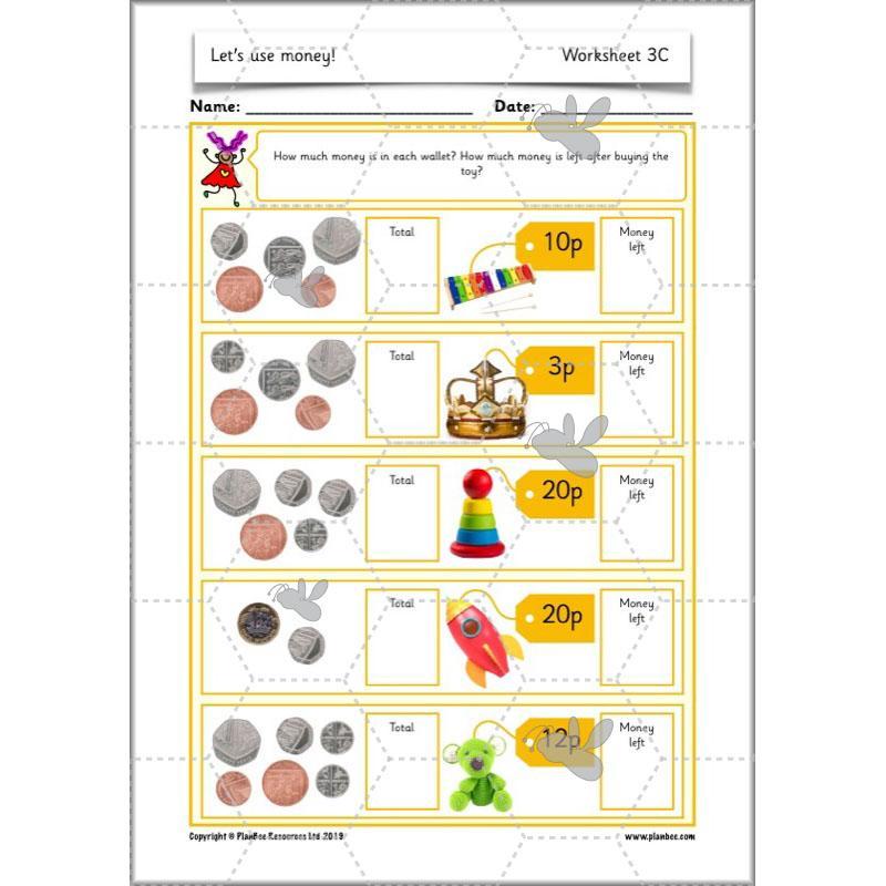 PlanBee Let's use money: Maths money planning for Year 1