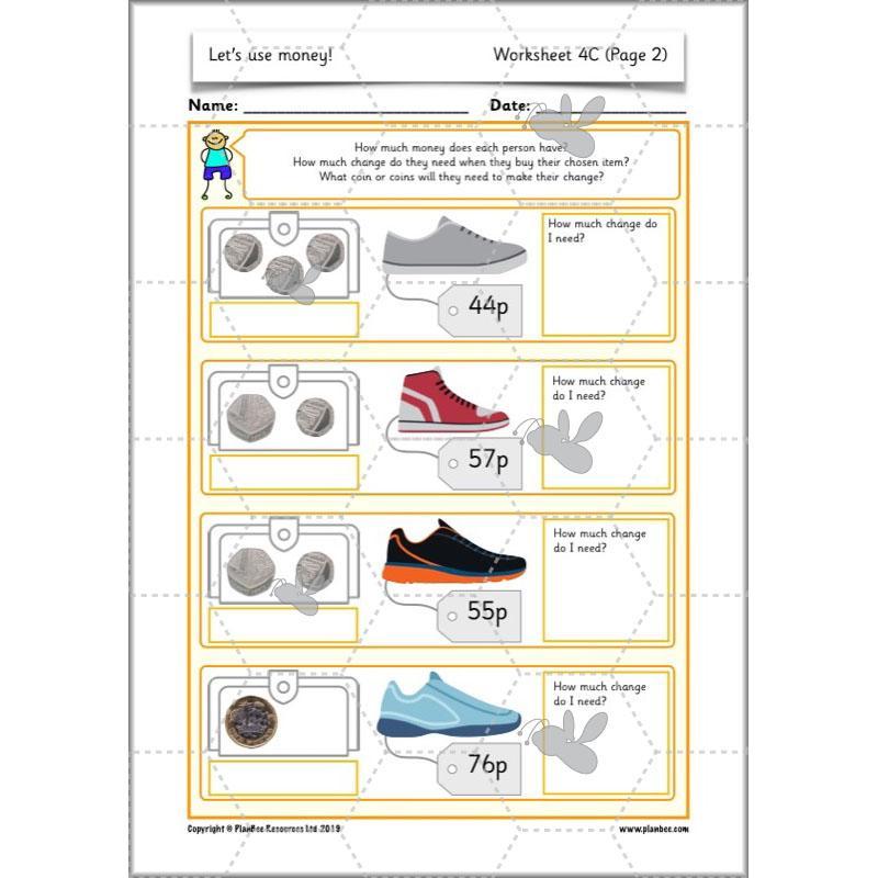PlanBee Let's use money: Maths money planning for Year 1