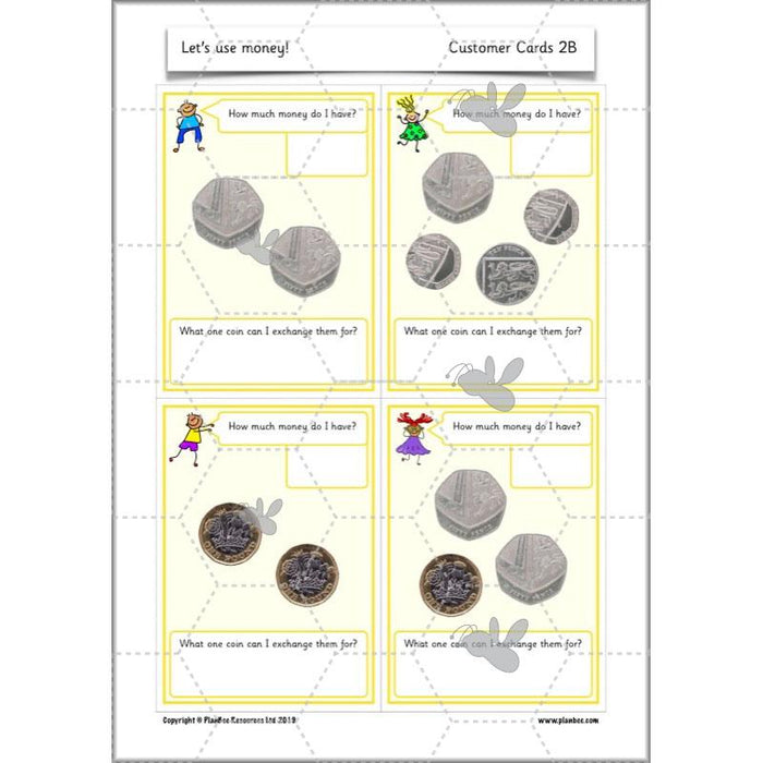 PlanBee Let's use money: Maths money planning for Year 1