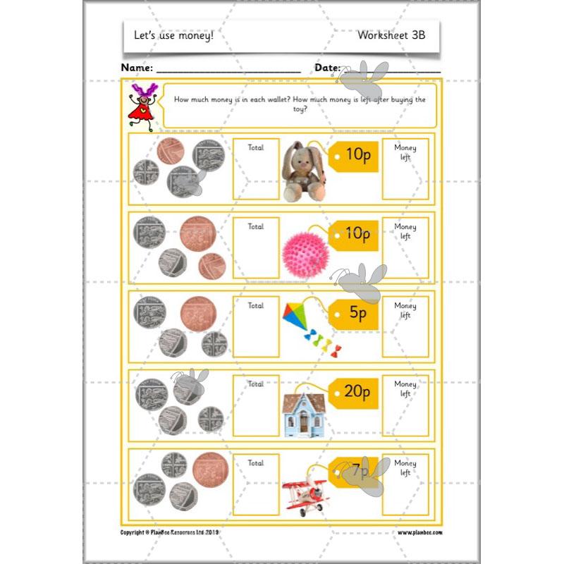 PlanBee Let's use money: Maths money planning for Year 1