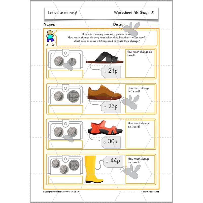 PlanBee Let's use money: Maths money planning for Year 1
