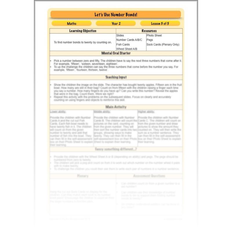 PlanBee Let's Use Number Bonds! KS1 Maths Lessons and Resources Year 2