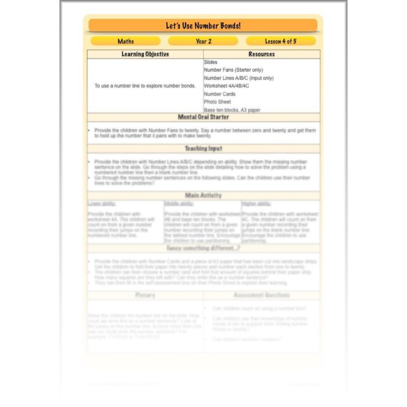 PlanBee Let's Use Number Bonds! KS1 Maths Lessons and Resources Year 2