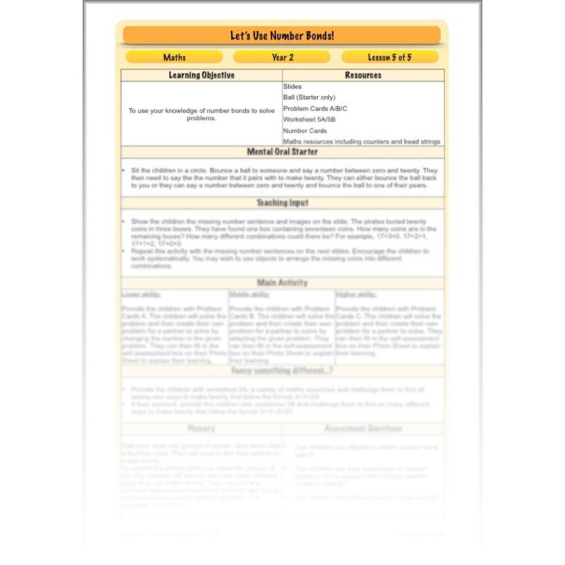 PlanBee Let's Use Number Bonds! KS1 Maths Lessons and Resources Year 2