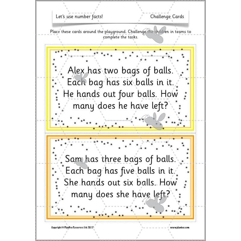 PlanBee Let's use number facts - Year 1 Maths activity pack