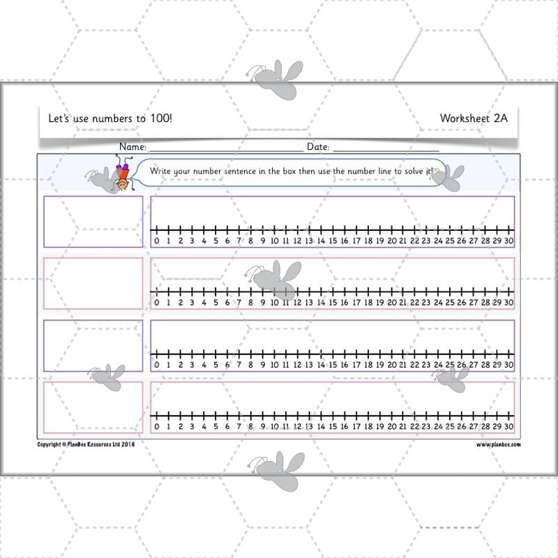 PlanBee Let's use numbers to 100 - Year 1 Maths resource pack