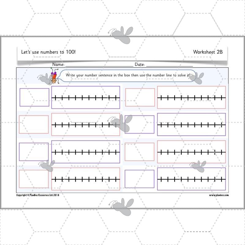 PlanBee Let's use numbers to 100 - Year 1 Maths resource pack