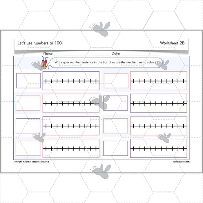 PlanBee Let's use numbers to 100 - Year 1 Maths resource pack