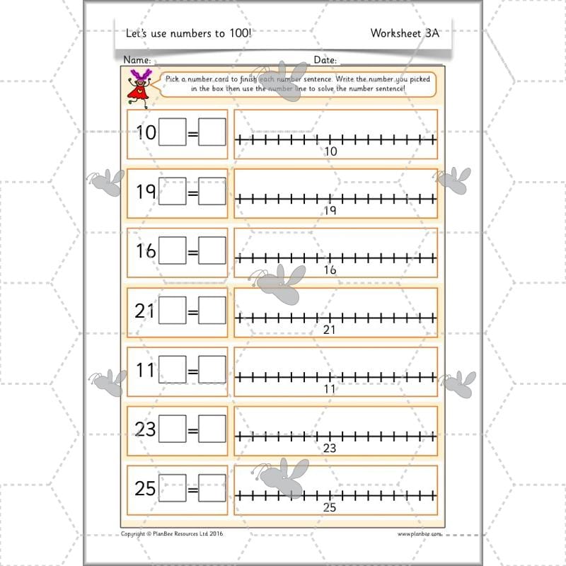 PlanBee Let's use numbers to 100 - Year 1 Maths resource pack