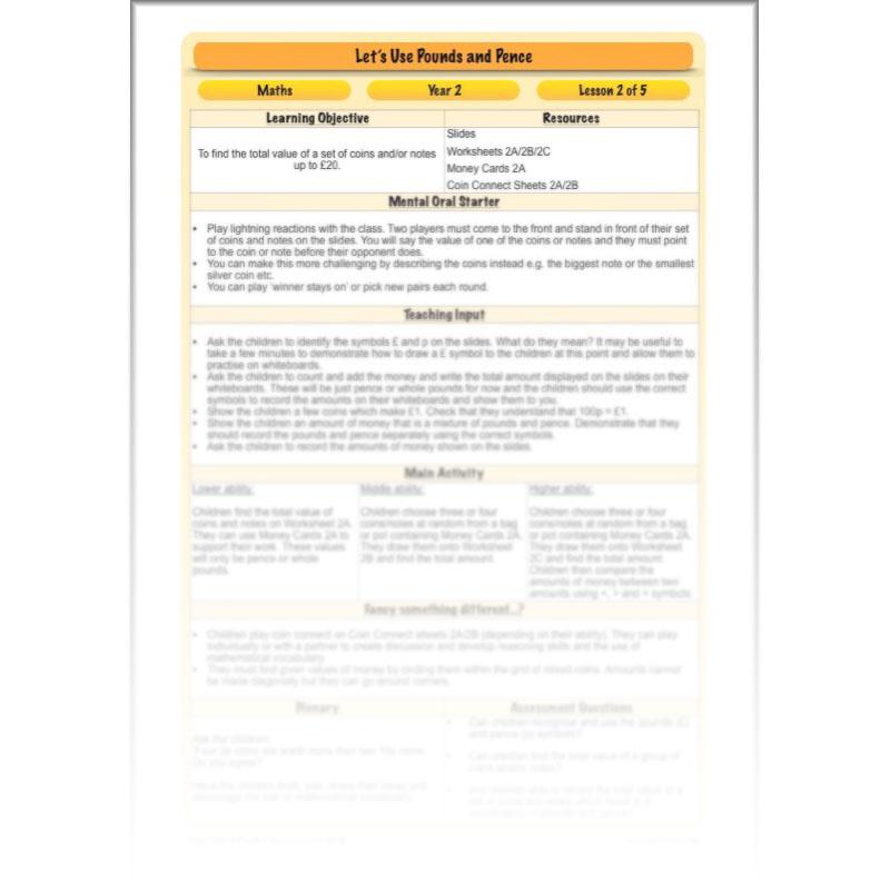 PlanBee Let's Use Pounds and Pence - KS1 Year 2 Maths - Measurement