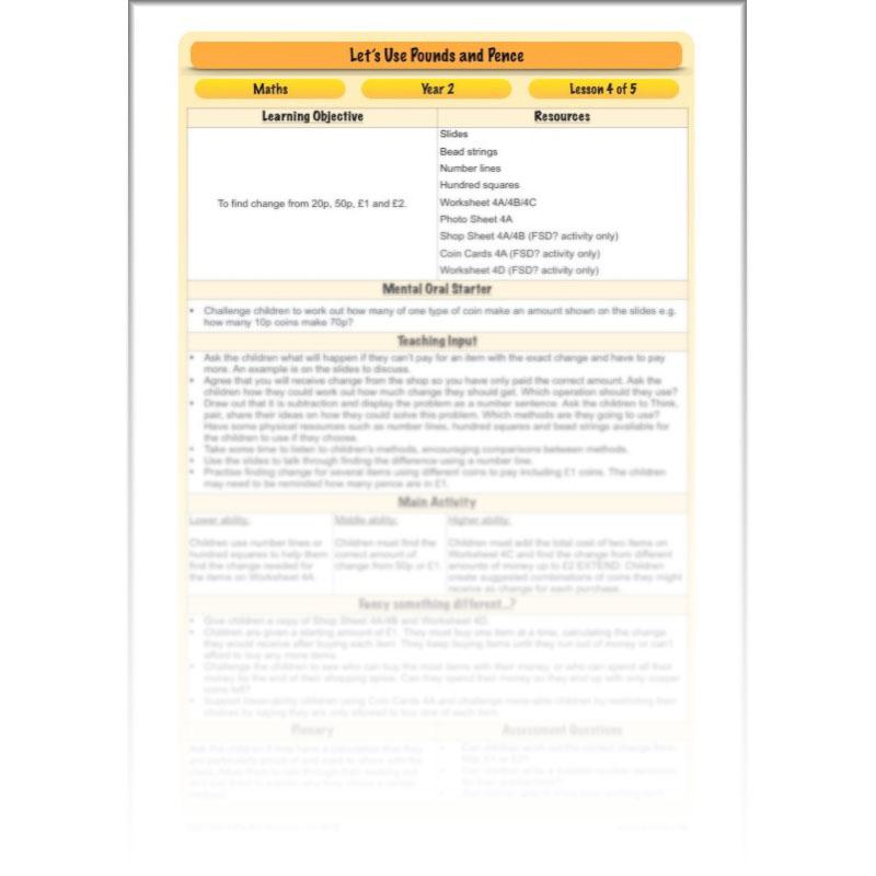 PlanBee Let's Use Pounds and Pence - KS1 Year 2 Maths - Measurement