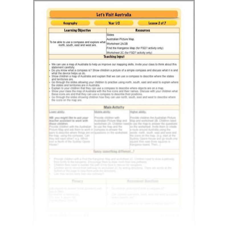 PlanBee Let's visit Australia - KS1 Geography lessons: Year 1 & Year 2