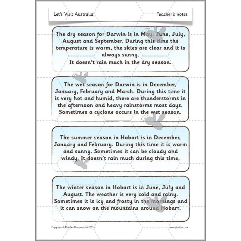 PlanBee Let's visit Australia - KS1 Geography lessons: Year 1 & Year 2