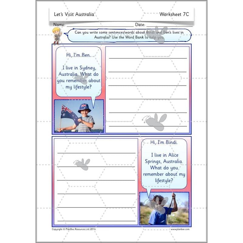 PlanBee Let's visit Australia - KS1 Geography lessons: Year 1 & Year 2