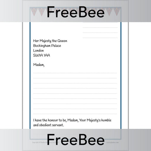 PlanBee FREE Letter to the Queen Template by PlanBee