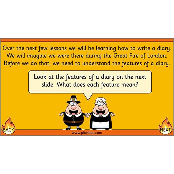 PlanBee Great Fire of London Year 2 Diary Entries Planning by PlanBee