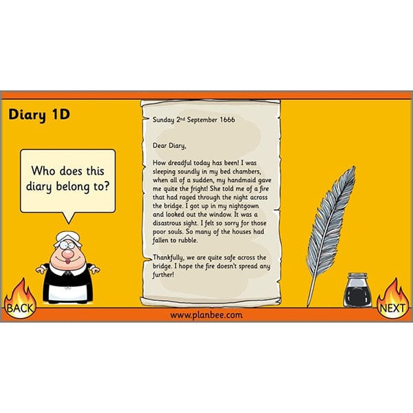 PlanBee Great Fire of London Year 2 Diary Entries Planning by PlanBee