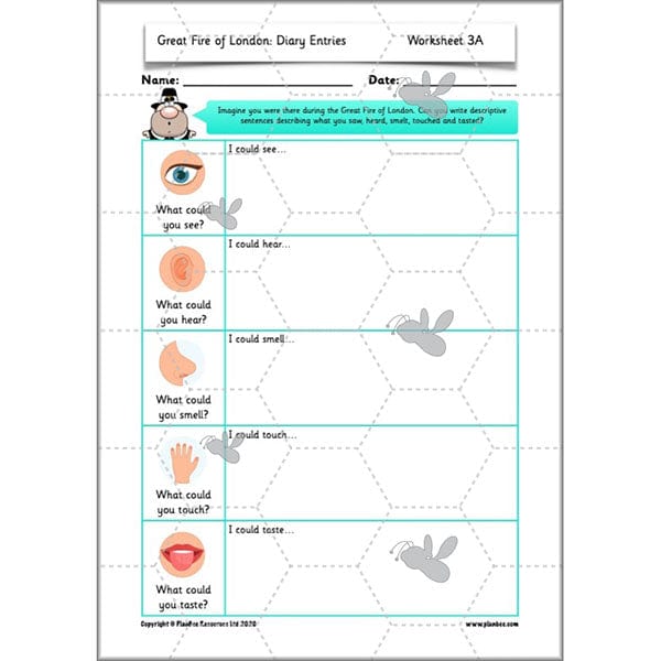 PlanBee Great Fire of London Year 2 Diary Entries Planning by PlanBee