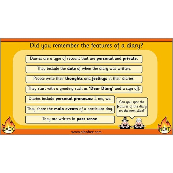 PlanBee Great Fire of London Year 2 Diary Entries Planning by PlanBee