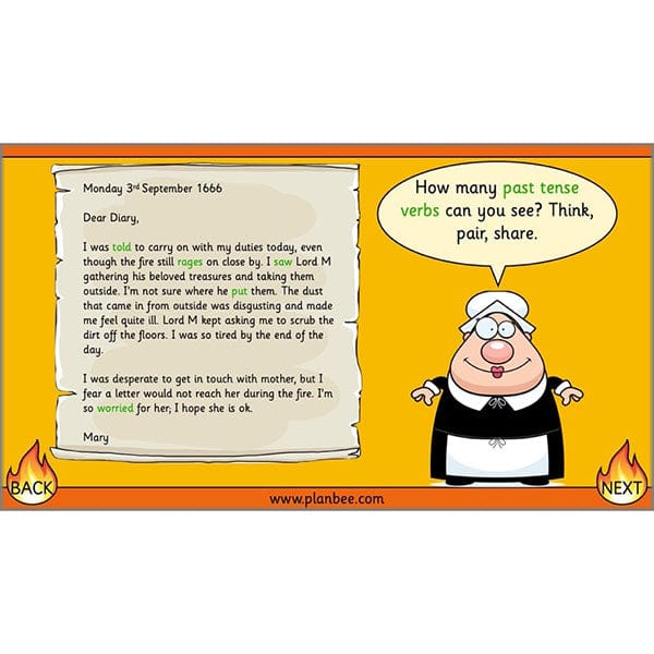 PlanBee Great Fire of London Year 2 Diary Entries Planning by PlanBee