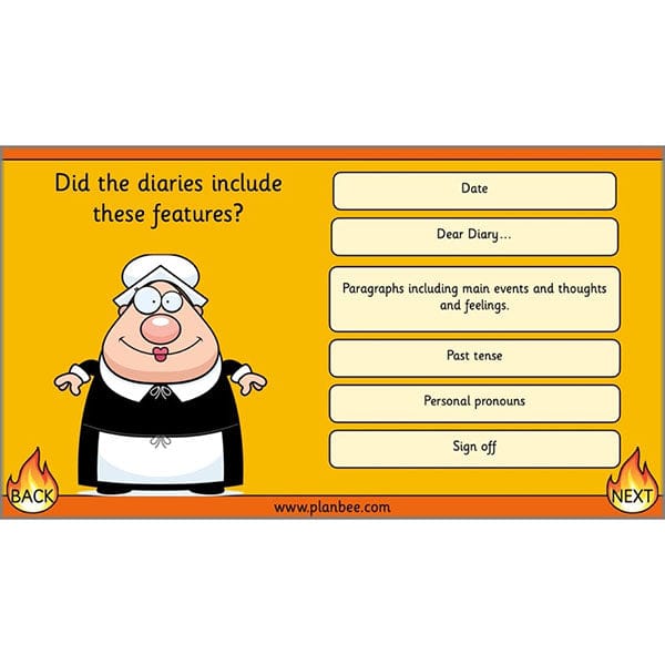 PlanBee Great Fire of London Year 2 Diary Entries Planning by PlanBee