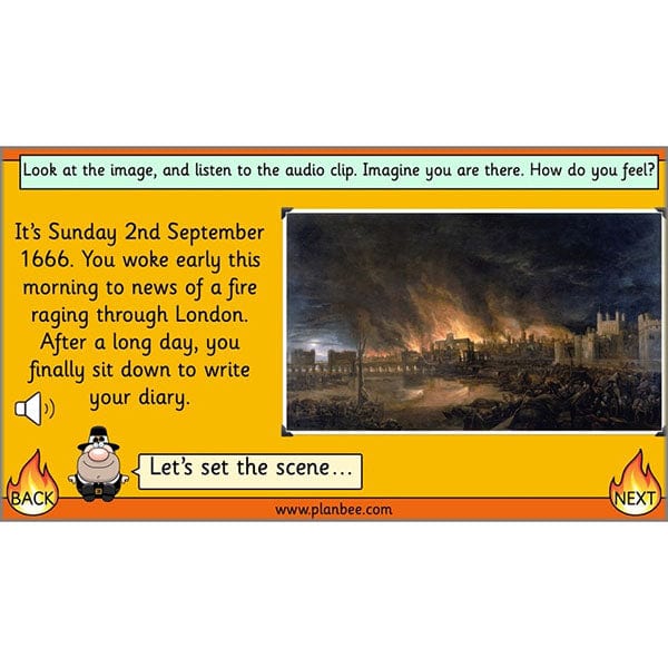 PlanBee Great Fire of London Year 2 Diary Entries Planning by PlanBee