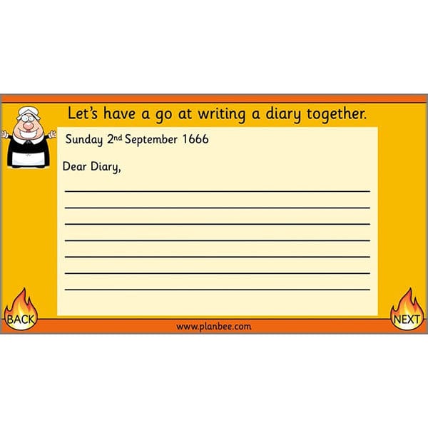 PlanBee Great Fire of London Year 2 Diary Entries Planning by PlanBee