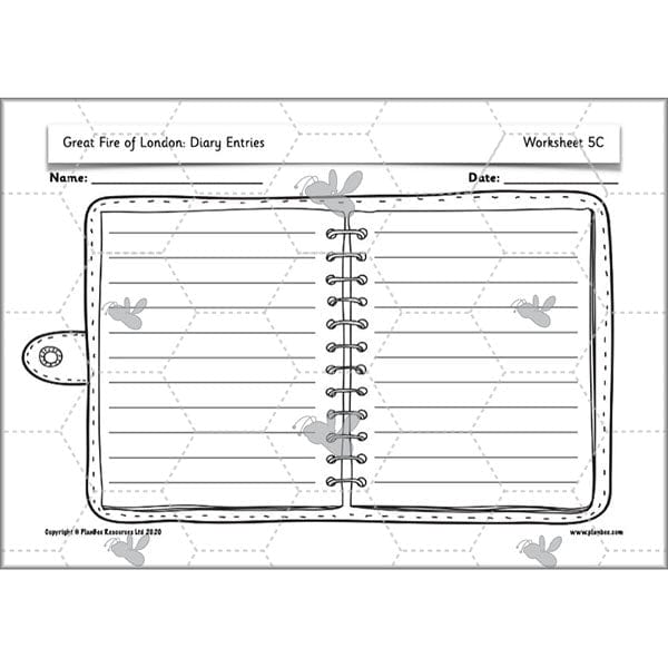 PlanBee Great Fire of London Year 2 Diary Entries Planning by PlanBee