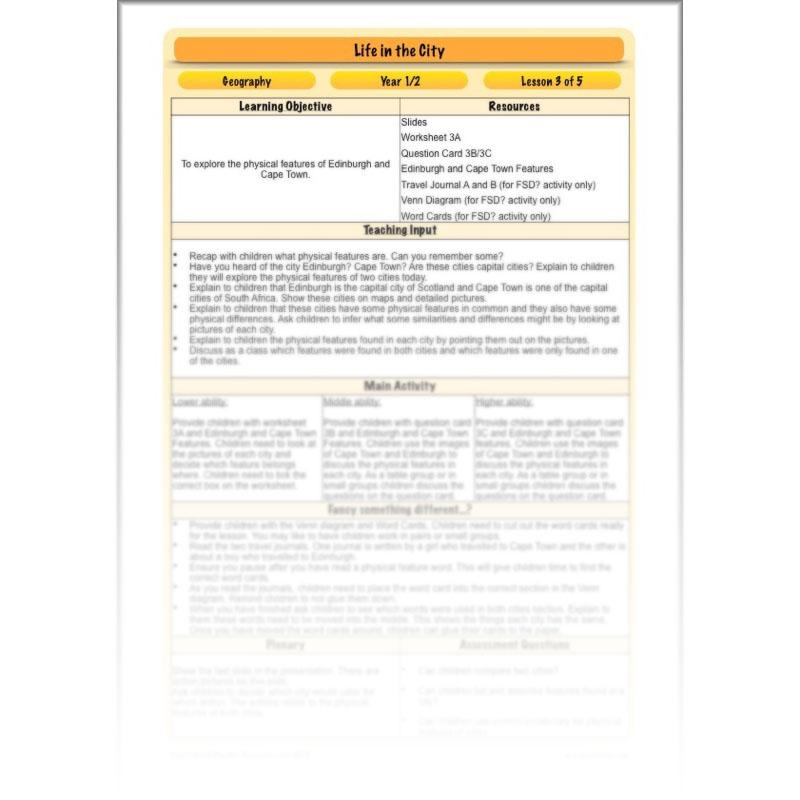 PlanBee Life in the City - Geography lesson resources for KS1