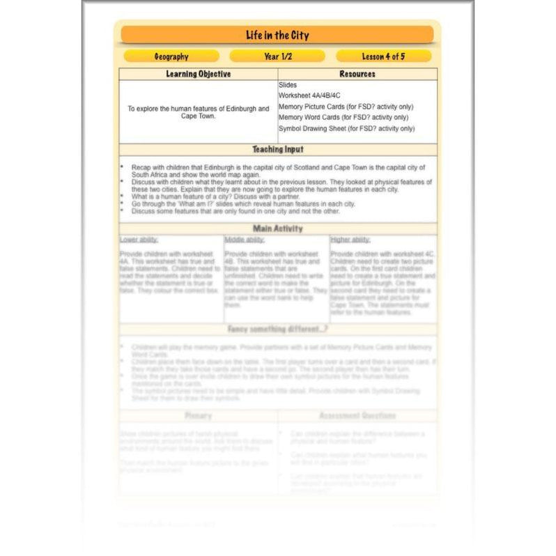 Life in the City - Geography lesson resources for KS1 — PlanBee