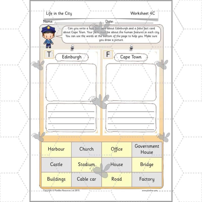 PlanBee Life in the City - Geography lesson resources for KS1