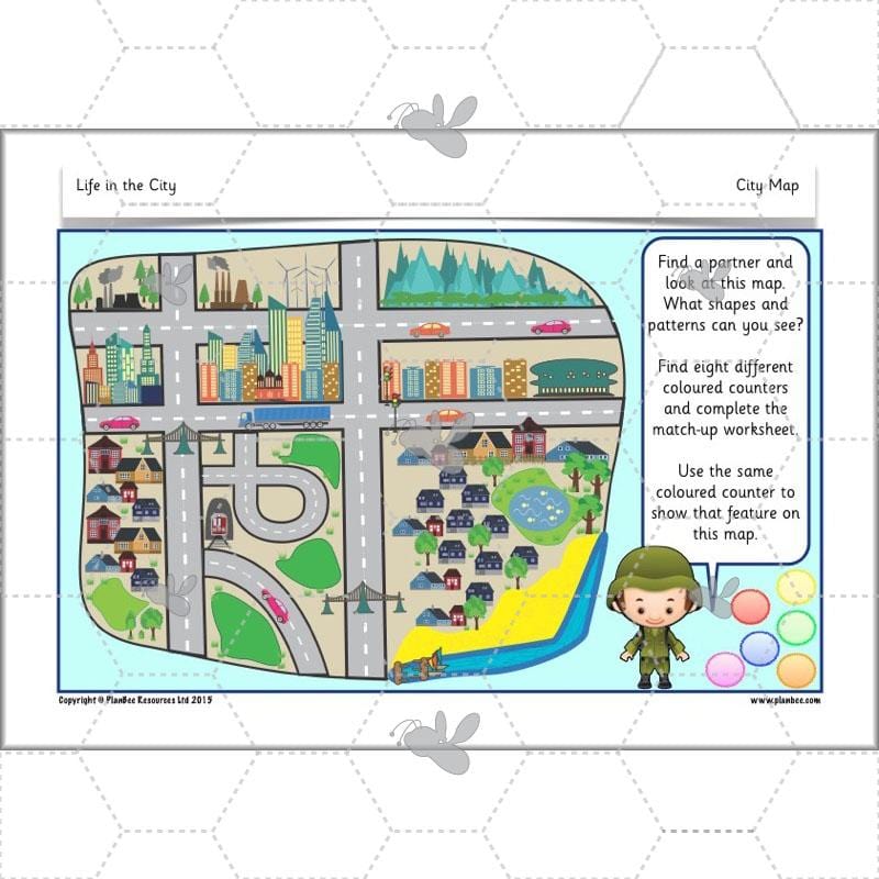 PlanBee Life in the City - Geography lesson resources for KS1