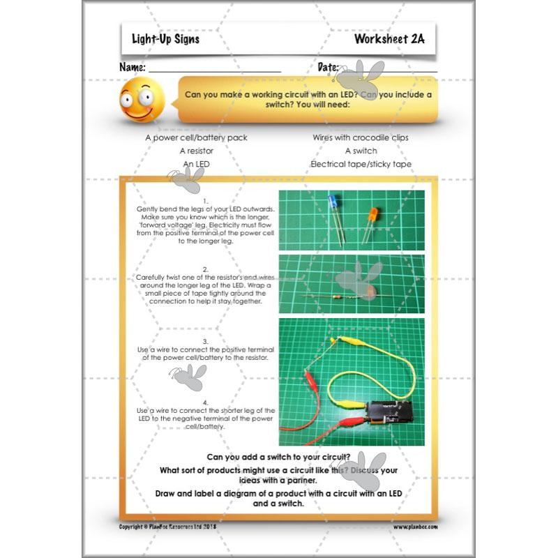 PlanBee Light-Up Signs: Circuits and Structures - KS2 DT Lesson Plans