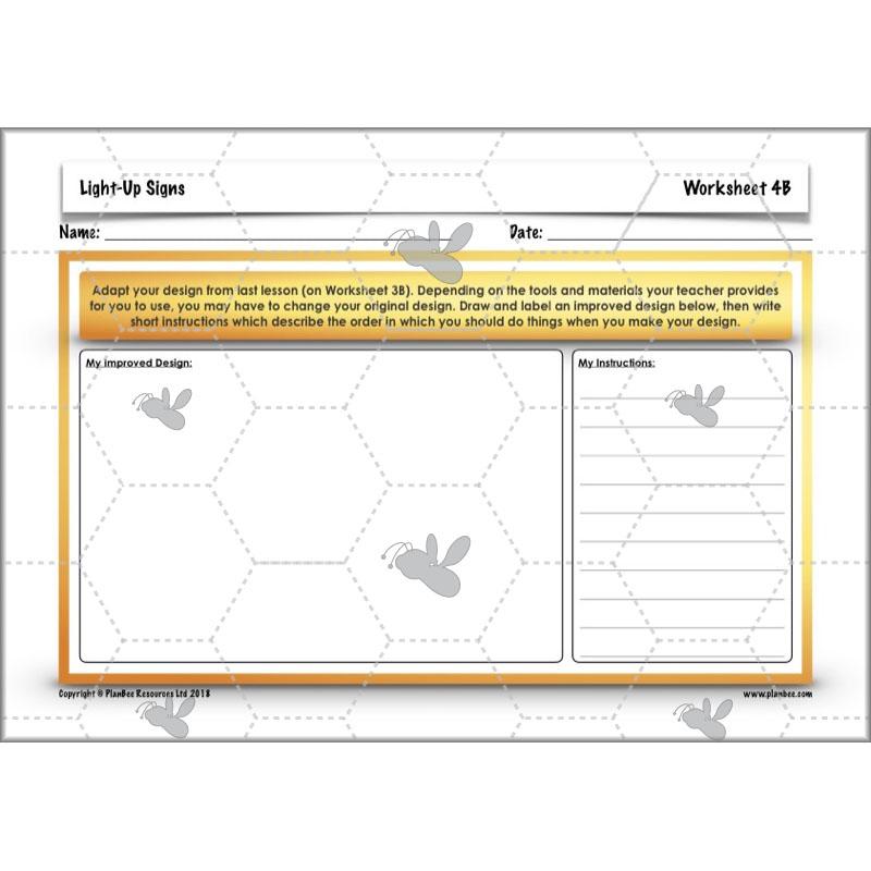 PlanBee Light-Up Signs: Circuits and Structures - KS2 DT Lesson Plans