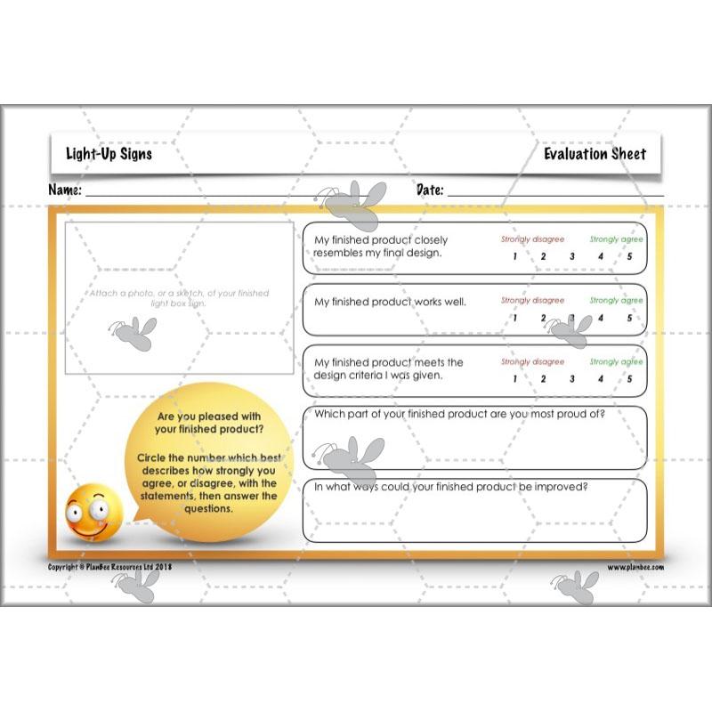 PlanBee Light-Up Signs: Circuits and Structures - KS2 DT Lesson Plans