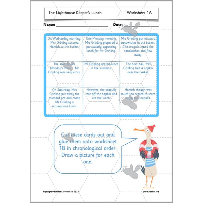 PlanBee The Lighthouse Keeper's Lunch Planning | Year 2 Instructions 