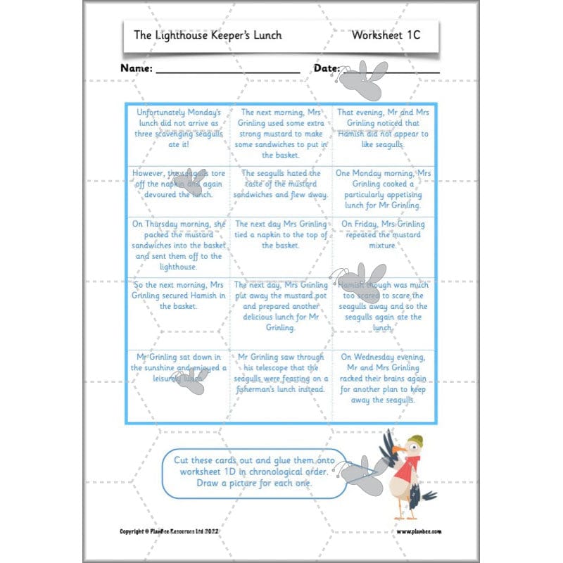PlanBee The Lighthouse Keeper's Lunch Planning | Year 2 Instructions 