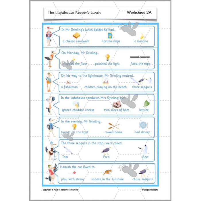 PlanBee The Lighthouse Keeper's Lunch Planning | Year 2 Instructions 