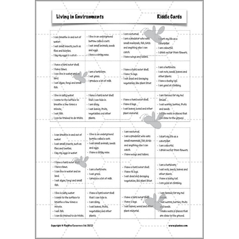 PlanBee Living Things and their Habitats Year 4 Science Lessons