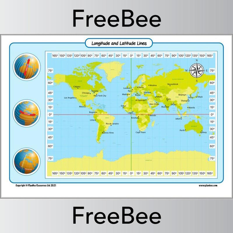 Longitude and Latitude KS2 Poster by PlanBee
