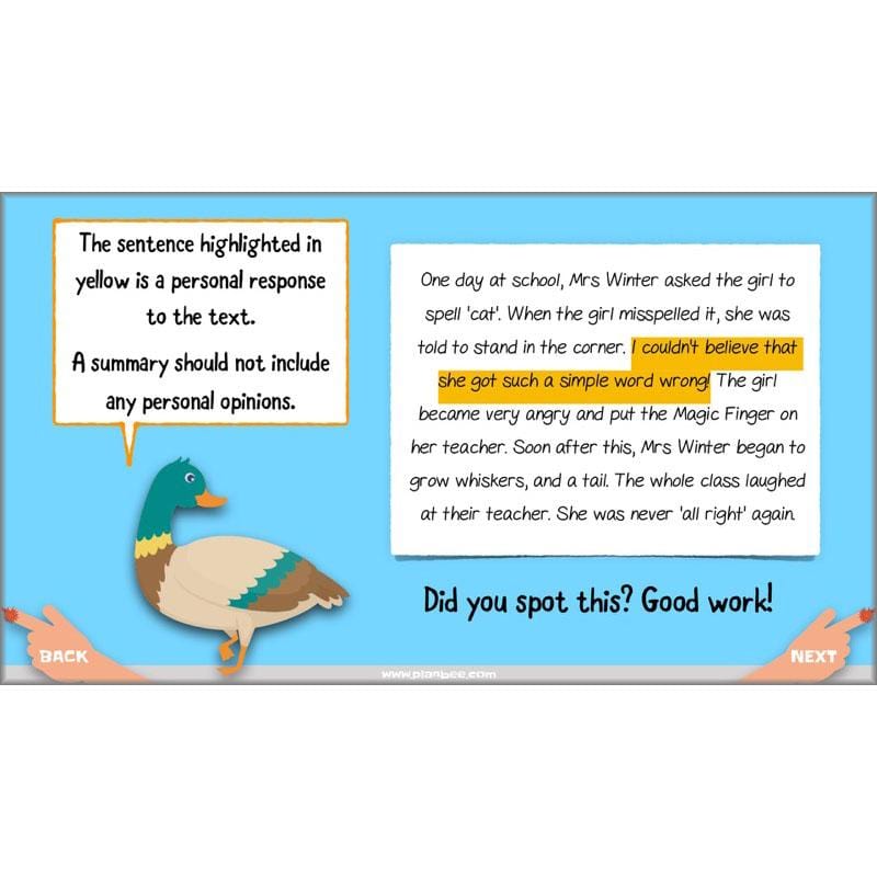 PlanBee The Magic Finger Lesson Plans Year 4 Reading Comprehension